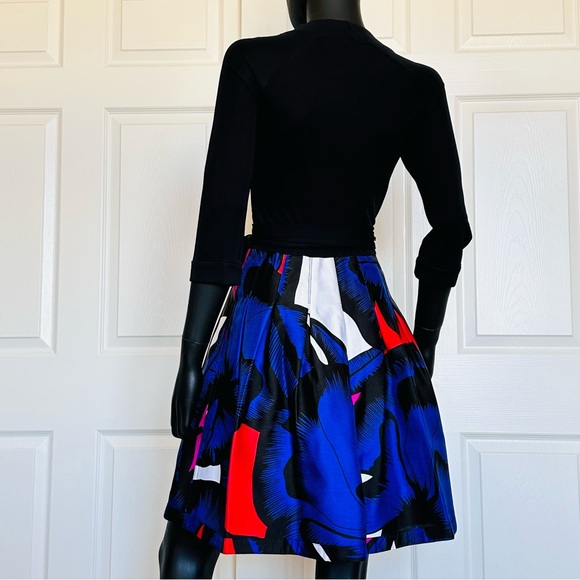 NWT DVF Jewel Print Wrap Dress Fit & Flare Floral 3/4 Sleeve pocket combo tie - Picture 4 of 13